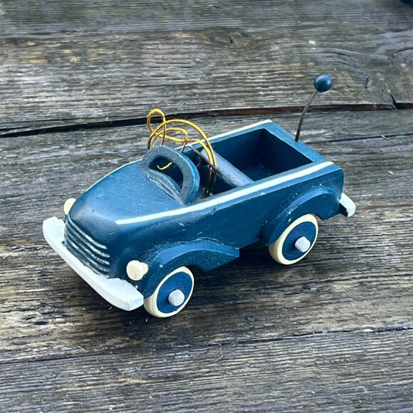 Vintage Lot Christmas Ornaments Kiddie Car Metal Wagon Wood Toy Dollhouse Cars - Picture 8 of 15